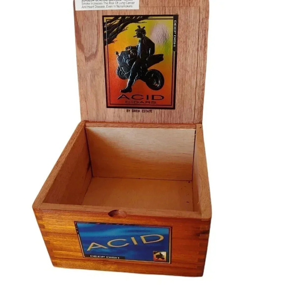 Acid by Drew Estates Deep Dish wooden cigar box, EC - Picture 2 of 8